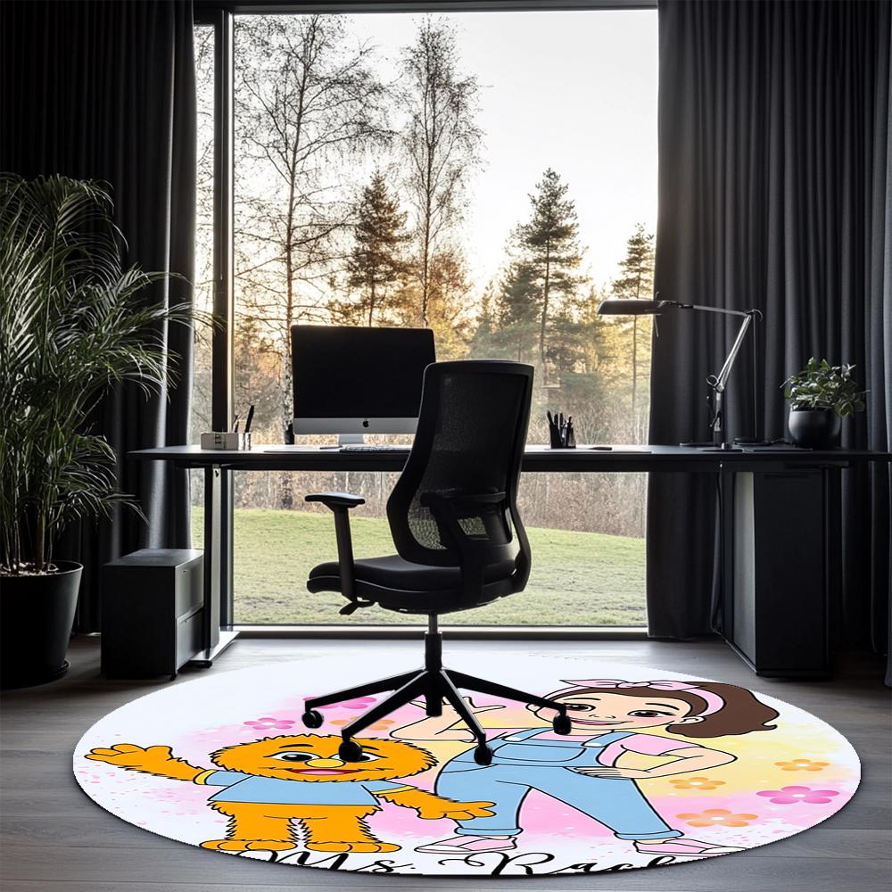 Mevr. Rachel Bedrukte Ronde Vloerkleed Tapijt Stoelkleed Vloerkleed Entree Deurmatten, voor Kantoorstoel Woonkamer Slaapkamer Keuken.