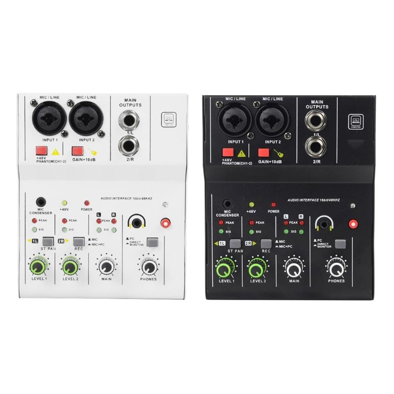 Compactly 2Channel Bluetooth-compatible Audios Mixer With 48V Phantoms Power For Studio Recording And Live Performances