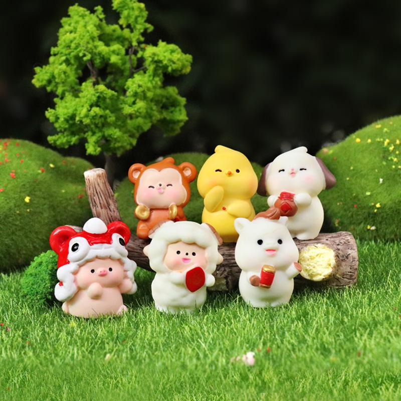 Mini Zodiac Plush Dolls - Cute Animal Figures for Desktop Decoration