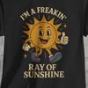 Im A Freakin Ray Of Sunshine Funny Retro Sarcastic Vintage Humor T Shirt Casual For Coworker Vintage Unisex Slightly