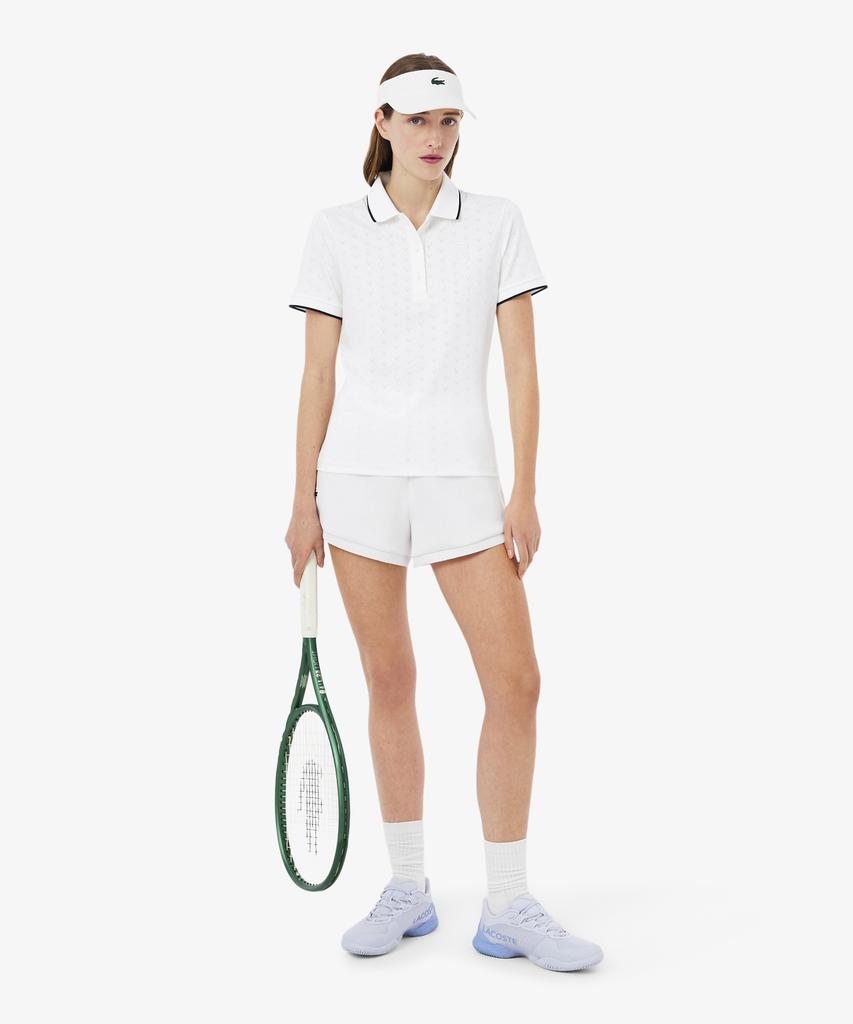 LACOSTE Women'S Tennis Heritage V-Cut Polo Shirt Pf0232-56G 001