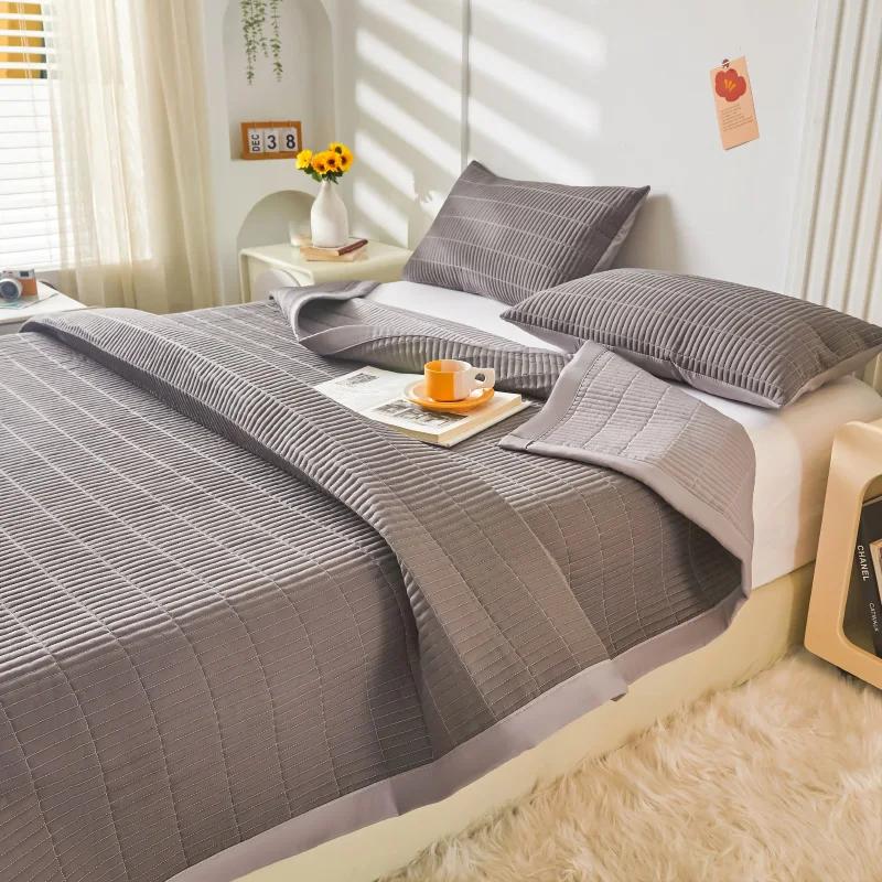 Summer Thicken Floral Bed Covers Double-layer Yarn Clip Cotton Covers Anti Mite Bedspreads Student Dormitory Mattress Lightweight Quilt