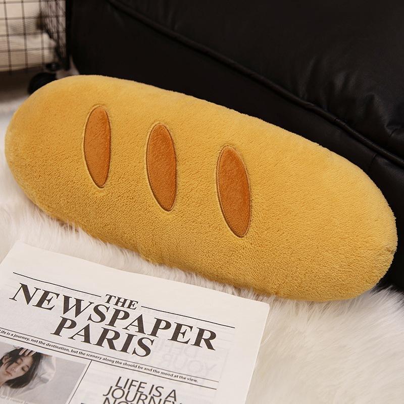 Simulated Cute Baguette Pillow Cheese Plush Toy Sleeping on Long Bed Legs Doll Sofa Cushion