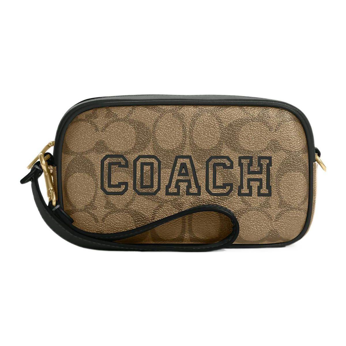 

Coach Camera Bag, Signature Canvas Varsity Logo Black Leather Trim Gold Hardware Women s Crossbody Sling Bag, Casual Daily Travel Commute CB851-IMRQE Basic Set (Bag+Dust Bag)