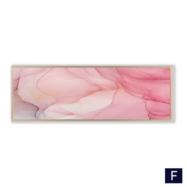 Modern Abstract Long Pink Marble Pattern Poster Bedroom Canvas Paintings Prints Wall Art Pictures for Living Room Home Decor