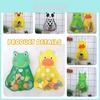Cartoon Hanging Bath Toy Net Polyester Fiber Bathroom Storage Bag With 2 Hooks