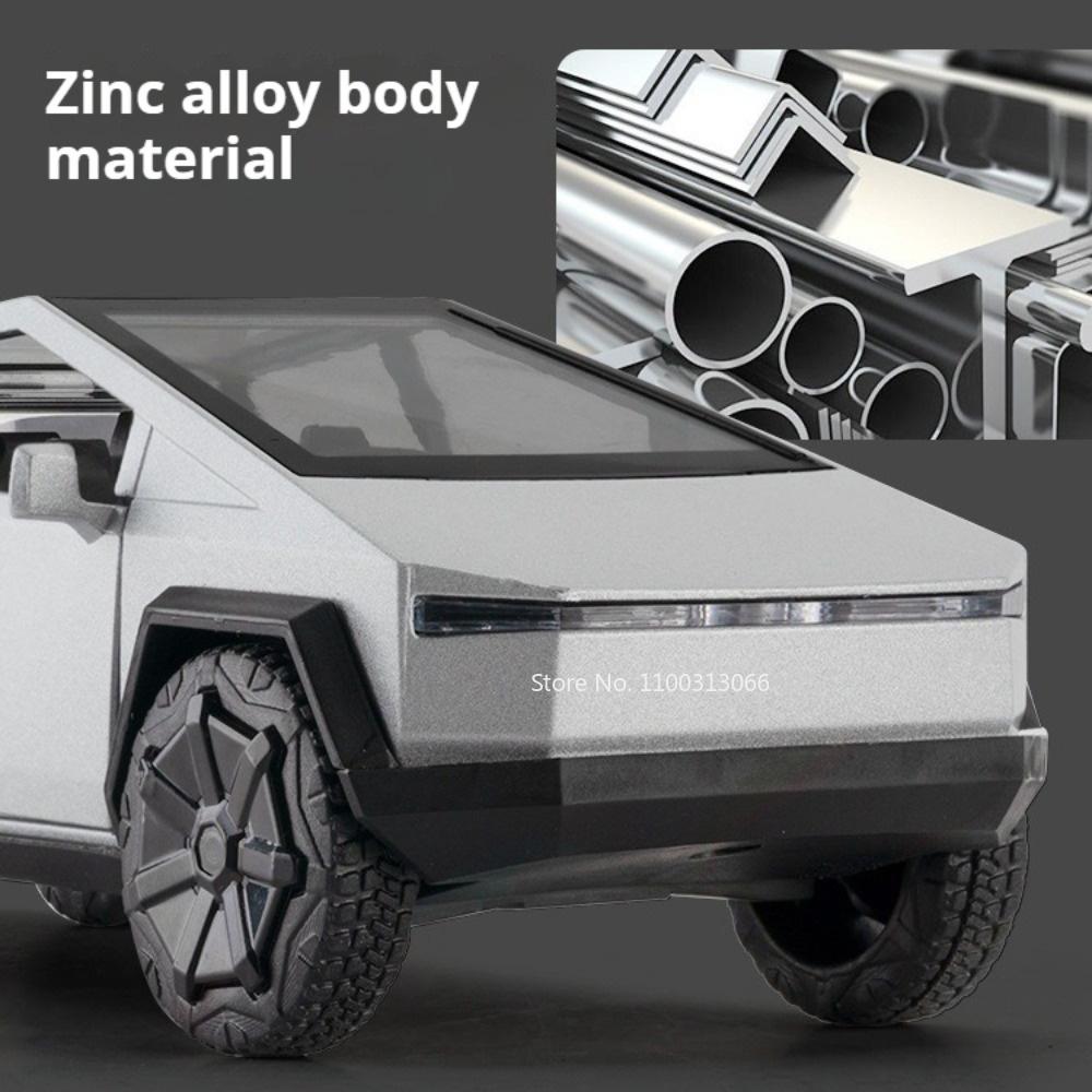 1:32 Pickup Truck Alloy Toys Cars Diecast Models Wheel Pull Back Miniature Police Car Rubber Tires Off-road Toy Home Decoration