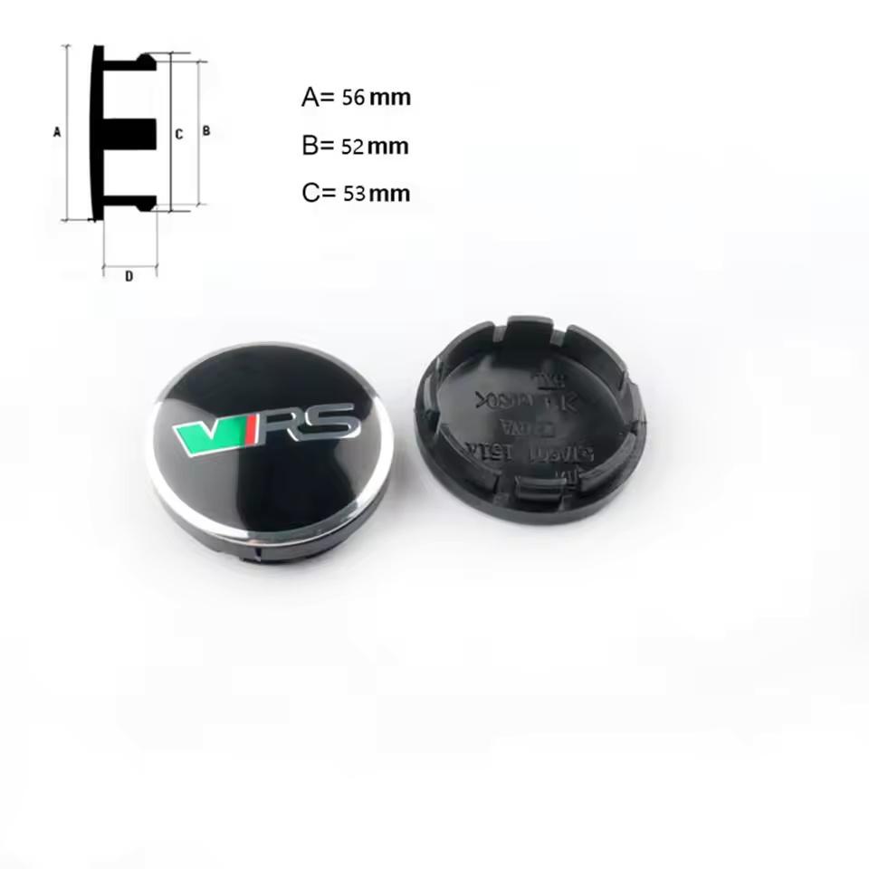 4pcs 56mm 60mm Car Wheel Center Caps VRS Sticker V Badge For A5 A7 VRS MK1 MK2 MK3 Car Stickers Accessories