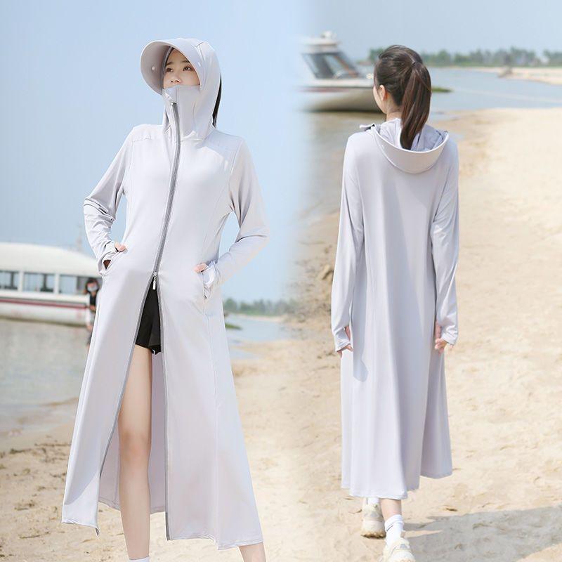 

Дышащая и солнцезащитная женская длинная солнцезащитная одежда для полного покрытия one size светло-серый