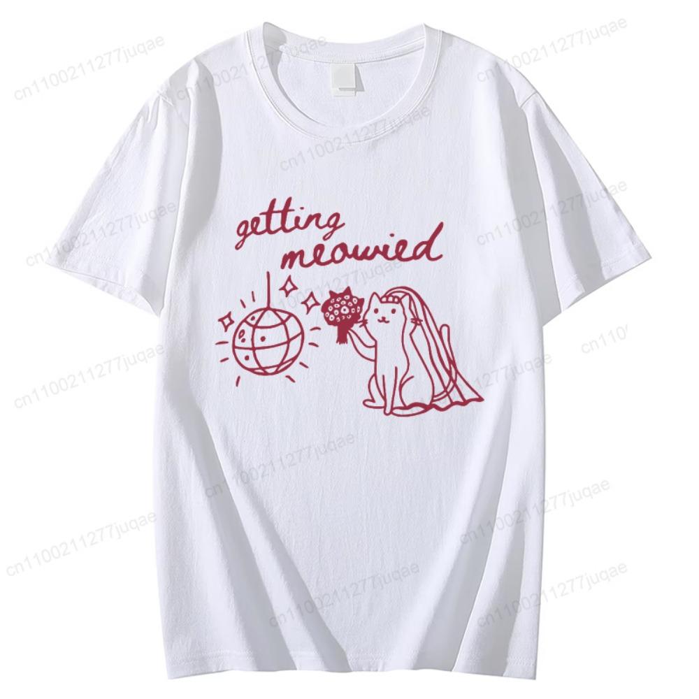 

Getting Meowied Bachelorette Shirt Cat Themed Bach Party T-Shirts Cat Lovers Wedding T-Shirts Cat Bridal Girls Party Tee Tops S