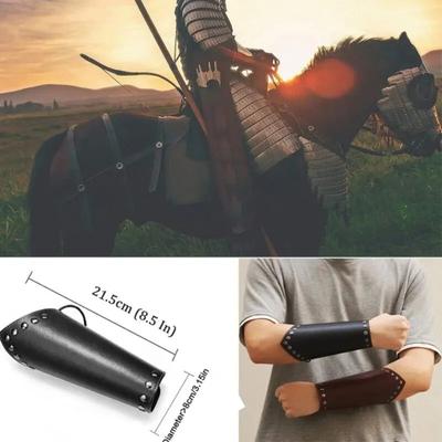 Wrist Guard Retro Wide Leather Wax Rope Steampunk Unisex Leather Sports Cycling Arm Guard Knight Wrist Stage Costumes And Props