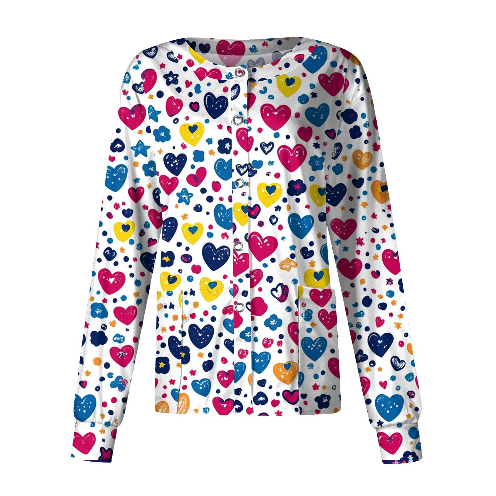 

Женская повседневная одежда с длинным рукавом и принтом «Любовь ко Дню святого Валентина», кардиган, верхняя одежда, униформа XXXXXL