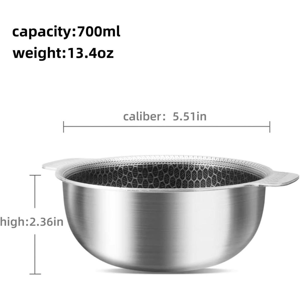 Tri-ply Nonstick StockPot/Cooking Bowl,Compatible with Induction, Gas, and Open Flame Stoves, Made of 316 Stainless Steel with Honeycomb Texture