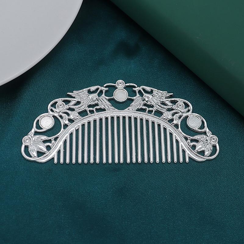 Chinese Hairpin Retro Hair Comb Hanfu Dish Hairpin Hair Ornament Hollow Carved Hair Comb Exquisite Hair Accessories Gifts
