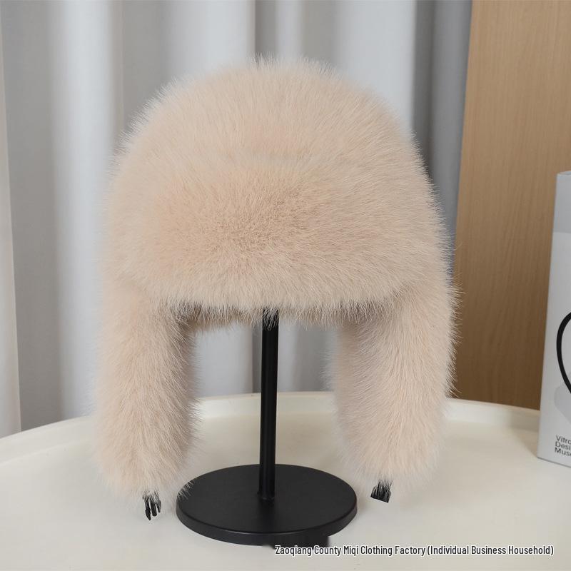 Custom Faux Fur Lei Feng Winter Hat with Earflaps - Thick, Warm, Outdoor Adult Hat with Color Options.