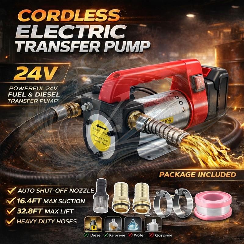 Cordless Electric Fuel Transfer Pump Oil Commercial Self-priming Extractor Pump Motor Auto Diesel Kerosene Extraction Pump