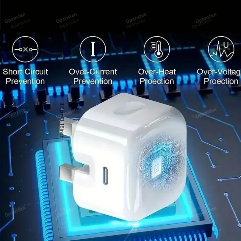 UK USB C Charger QC 3.0 Quick Charge PD 25W Foldable Type C Fast Charging Travel Wall Charger Power Adapter For iPhone 16 15