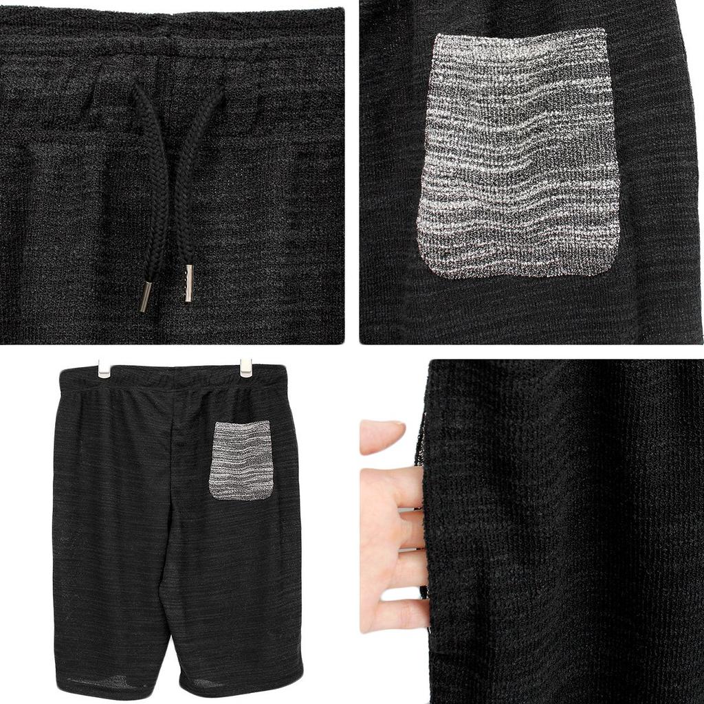 One Colors Men's Plus Size Shorts, Lightweight Slub Summer Knit, Stretch Elastic Waist, Navy (Size 3L) (71)