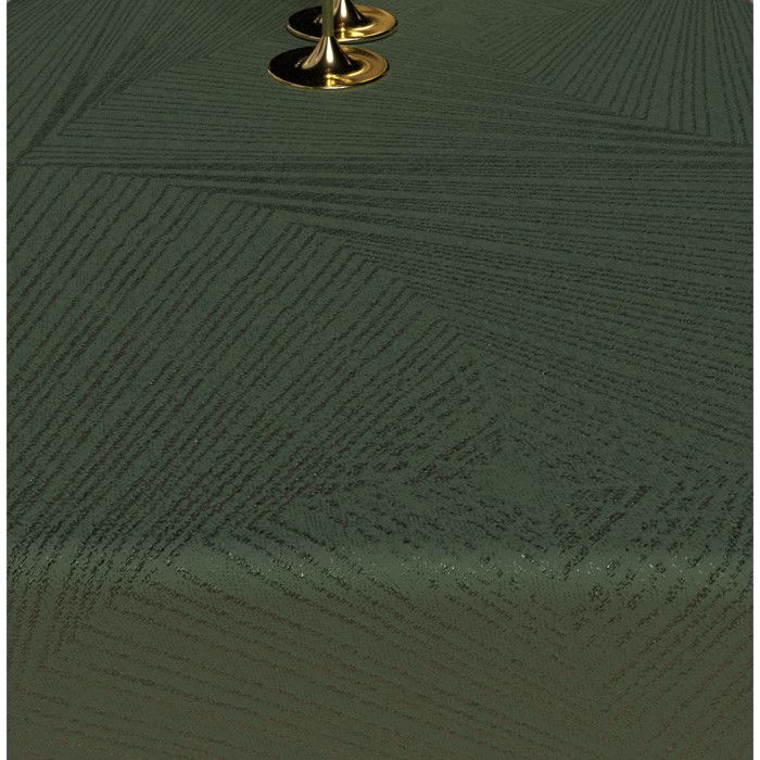 Round Stain-resistant Tablecloth, Diameter 180 Cm, LUXURY Green, by Soleil d'Ocre