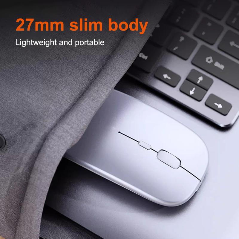 Portable Wireless Mouse Bluetooth-Compatible 2.4Ghz Dual Modes Computer Wireless Mice Mute For Pc Xiaomi Pad Laptop Macbook