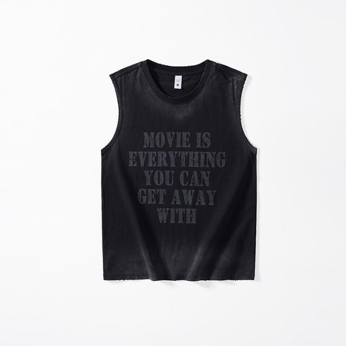 

Новый американский жилет мужской из чистого хлопка баскетбольная толстовка свободная безрукавка 4XL