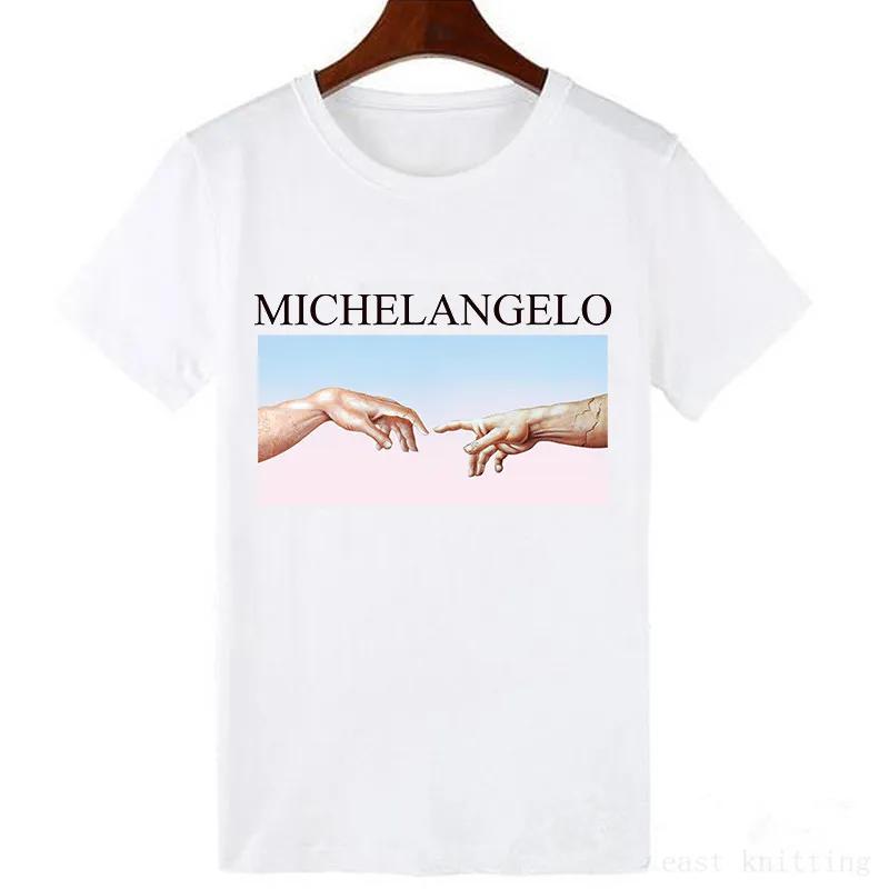 Neuestes Mode David Michelangelo Bedrucktes Grafik-T-Shirt Statue Kaugummi kauend Mode-Print Lustiges Harajuku-T-Shirt