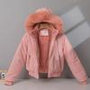 Cotton-padded Women's New Big Fur Collar Short Corduroy Loose Fleece Warm Thickened Student Cotton-padded Jacket Women