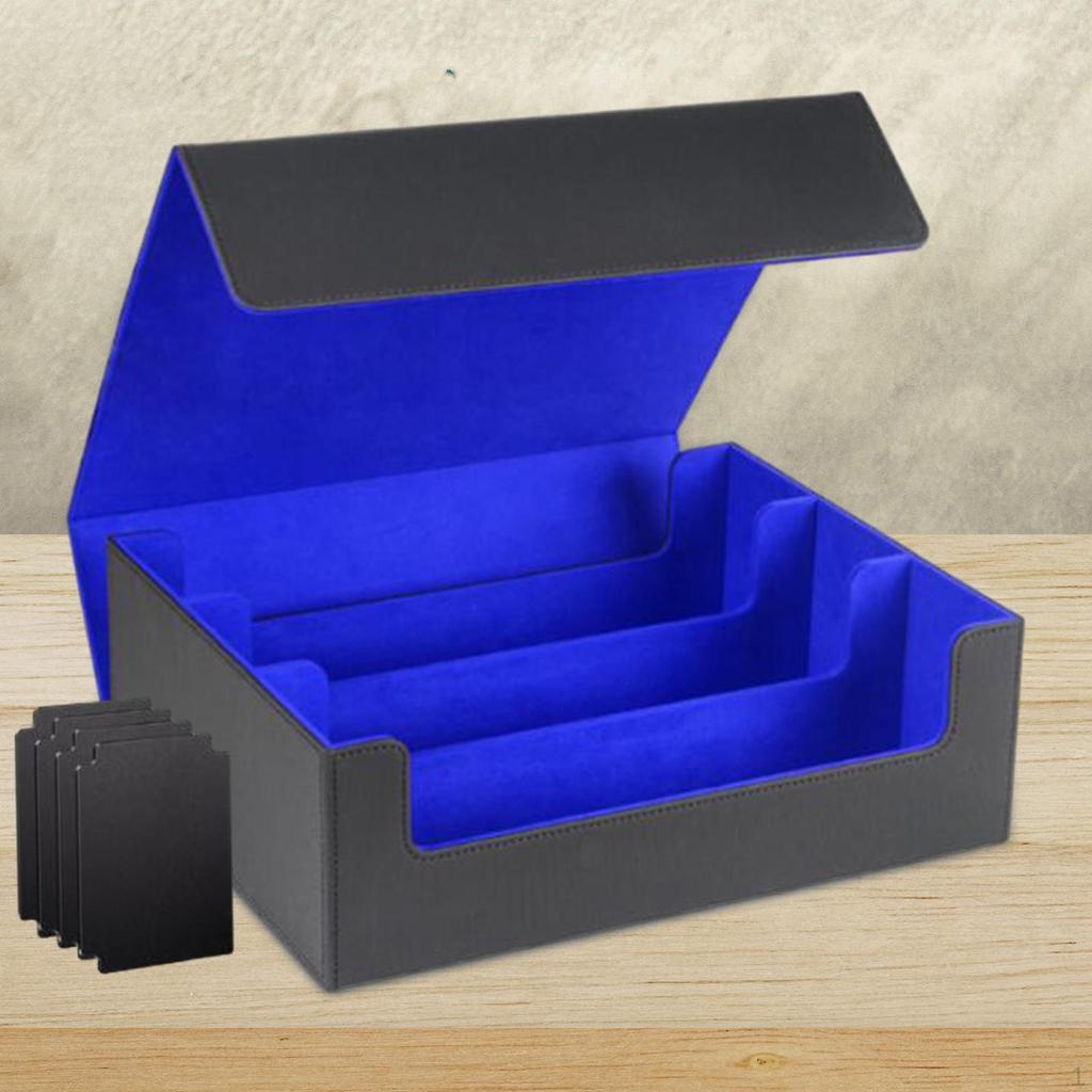 Trading Card Deck Box for 1800+ Cards Sports Case with 4 Dividers