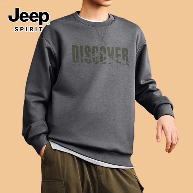 

JEEP SPIRIT Men s Winter Fleece-Lined Round Neck Sweatshirt XL