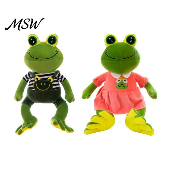 Frog Plush Toy Prince Princess Toy, Cute Stuffed Animal with Striped Shirt/Skirt, Soft Pillow for Bedroom, Birthday Gift Kids Lovers