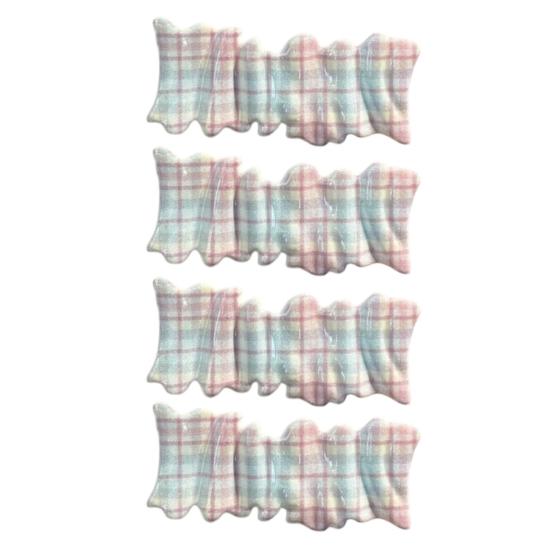 4Pcs Girl Hairpin Macaron Color Plaid Pattern Wavy Design Hair Clip Strong Clamping Force Hair Clip Hair Accessories