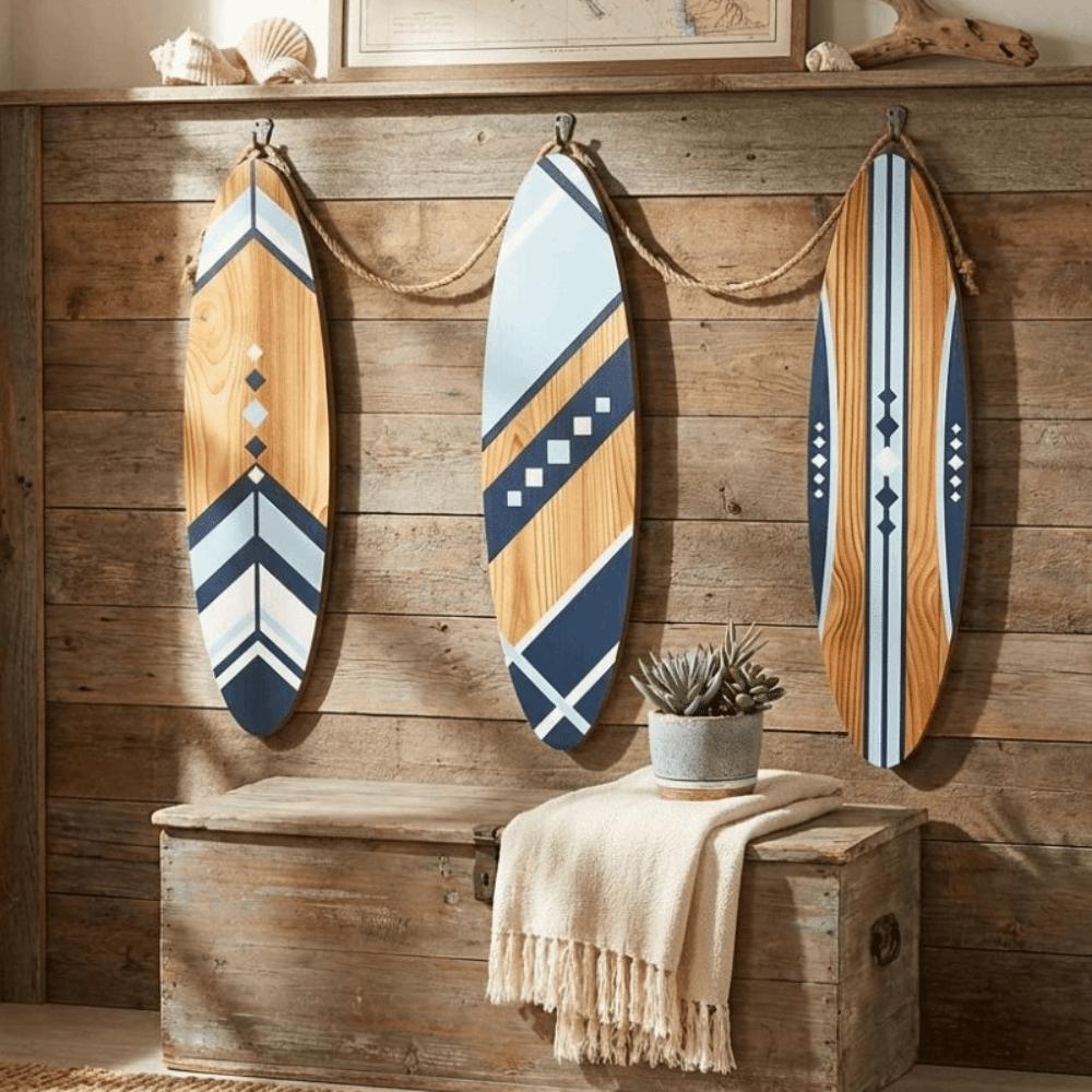 with Hook Wooden Surfboard Sign Tropical Surfboard Hanging Ornament  Festival Decor