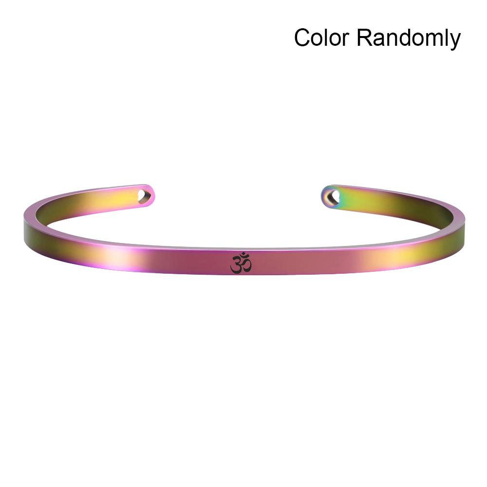 Neuer Regenbogen-Edelstahl-Armreif mit Gravur, positives, inspirierendes Zitat, Mantra-Armband, Geschenk für Frauen