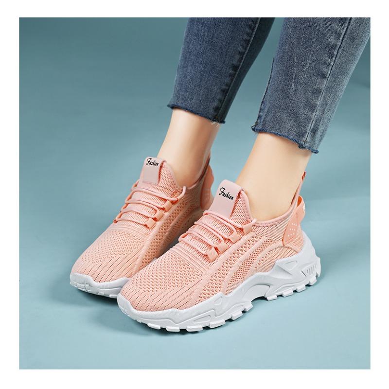 Neue Sommermode Damen Schuhe mit atmungsaktivem Mesh und dicken Sohlen, Retro Sportschuhe