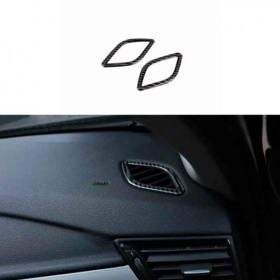 Cover Trim Side Outlet Vent For BMW X1 E84 Dashboard Real Carbon Fiber 2010-2015