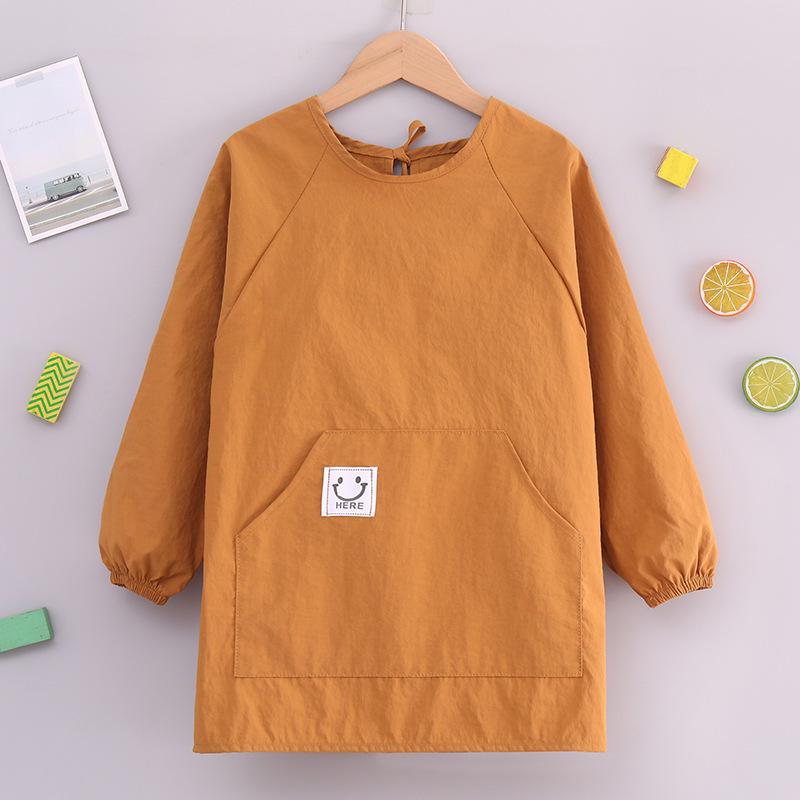

Children s Water-Resistant Long-Sleeve Apron for Meals and Art Activities Small [Height 90-115 cm] імбирний/жовтий