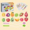 Wooden Animals Caterpillar Eat Fruits String Threading Beads Toddler Preschool Activities Lacing Toys For Kids X5Y4