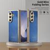 New Design Gold-bordered Folding Protective Case,  Anti-drop Phone Cover Built-in Screen Film for Samsung Galaxy Z Fold