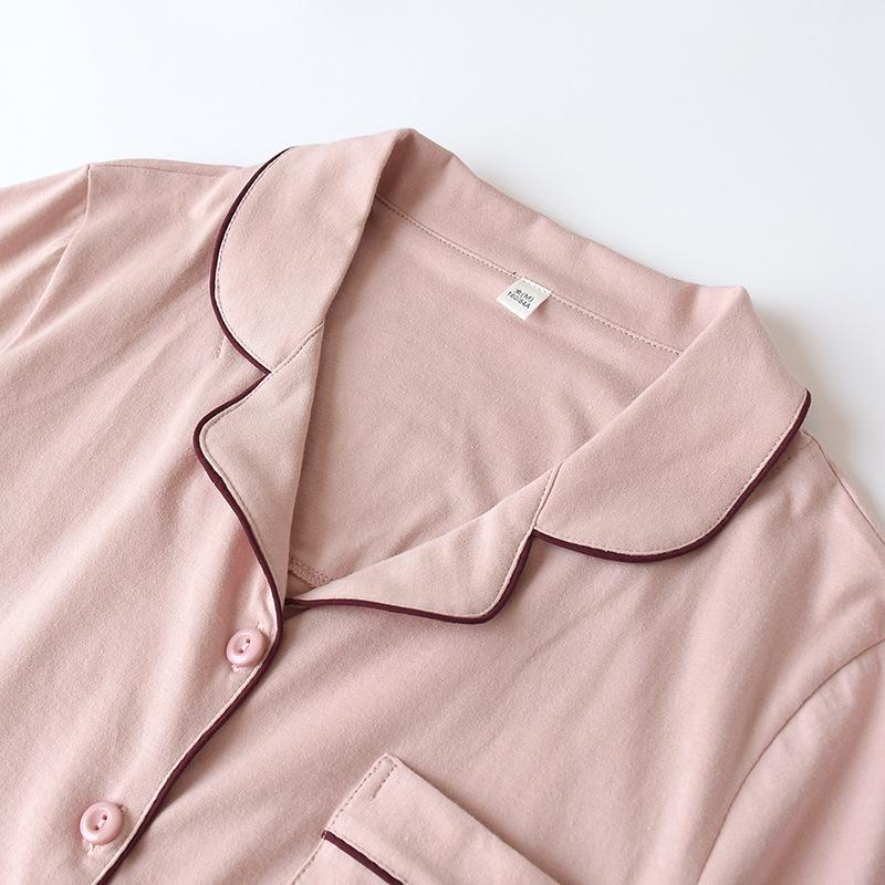 Cotton Couple Pajamas: Men's and Women's Short-Sleeve Homewear for Summer, Spring, and Autumn