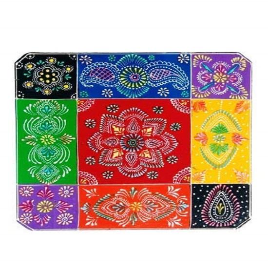 25.4 Cm Painted Wooden Stool Cum Side Table