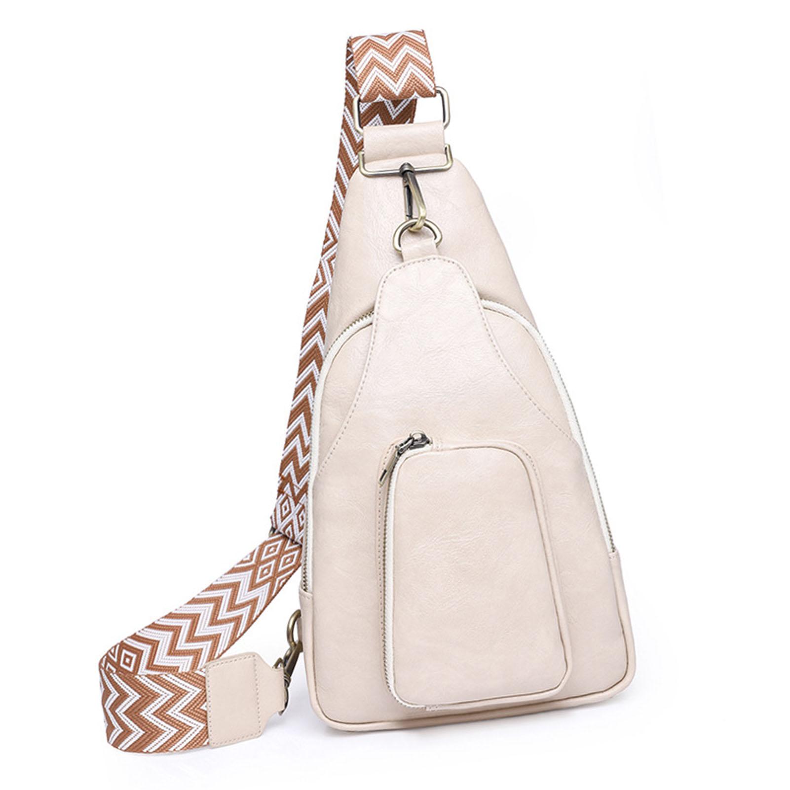 Sling Bag Chest Backpack Vintage Minimalist PU Multiple Pockets Adjustable Shoulder Bag for Women Beach Date Running 2190₽