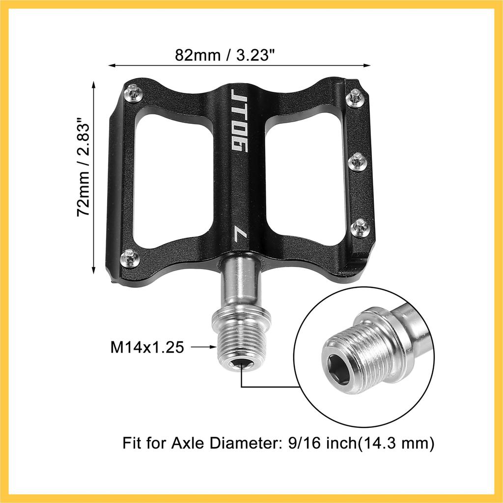BULLSPANN Aluminum Alloy Rear Foot Flat Universal Compatible with Bicycle Replacement Accessories Pegs, Pedals, Footrests, Replacement, Black, 9/16"