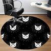 1pc Cat Moon Office Round Area Rug, Under Office Chairs Bedroom Living Room Home Decor, Room Deco