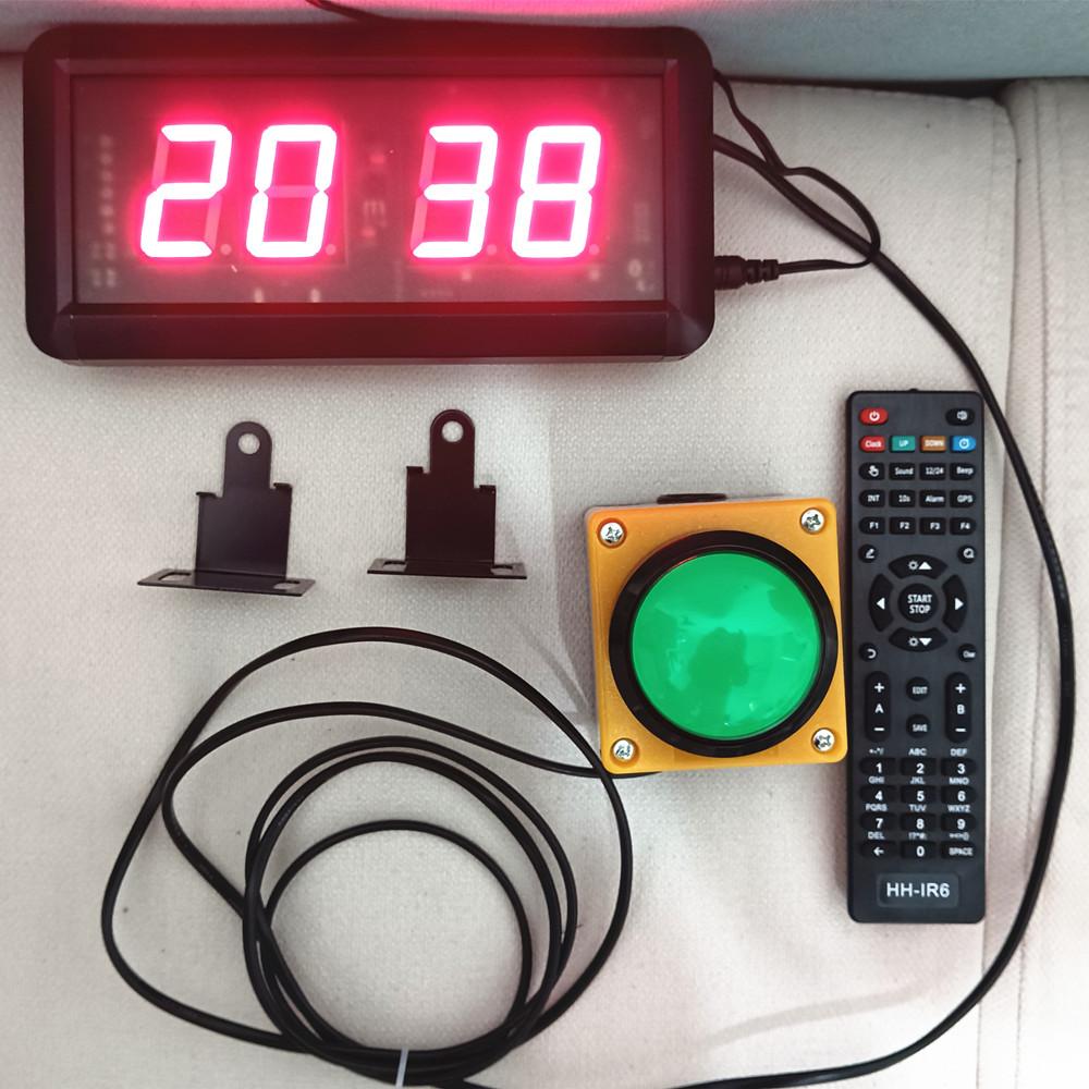 4-digit LED Countdown Clock Stopwatch with Remote Control, School Rush Answer Competition Game Timer, Button selectable, 1.5 in,