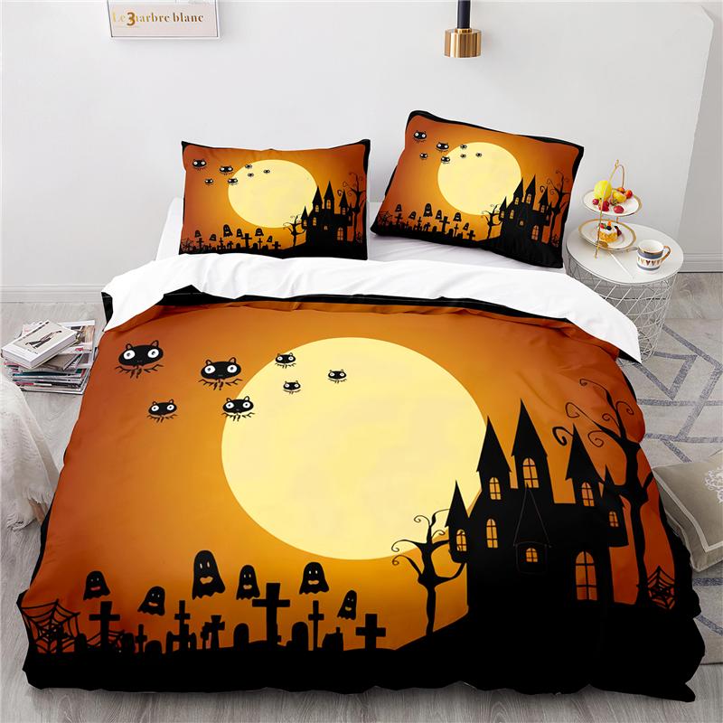 Funny Halloween 3d Bedding Set Print Duvet Cover Set with Pillowcase 2/3pcs Home Textile Single Double Twin Full Queen King Size