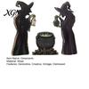 Decorative Witchy Silhouette Props 3Pcs Halloween Witch Cauldron Lantern Potion Bottle Table Decorations, Rustic Wooden Vintage Distressed Holiday