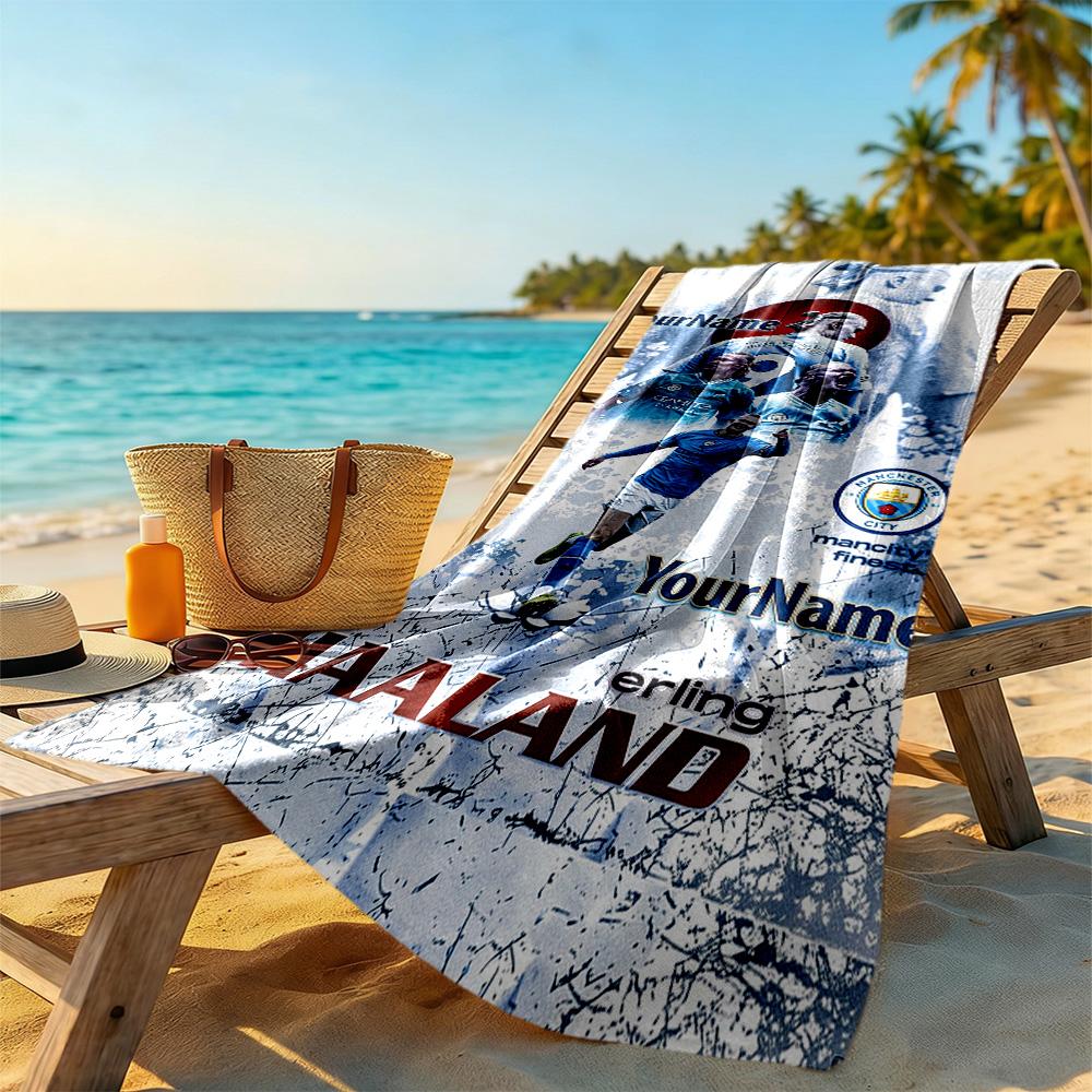 Haaland Customizable Name Beach Towel High Absorbency & Quick-Dry Suitable for Sports Travel Swimming Yoga Bathroom Beach And Pool