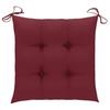 Garden Chairs with Burgundy Cushions 3 pcs Solid Teak Wood