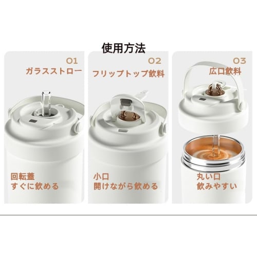 Ceramic Tumbler with Lid, Large Capacity, Portable, Coffee-Covered, Vacuum Insulated, Ceramic Coating, Spill-Proof, Keeps Drinks Cold (Black)