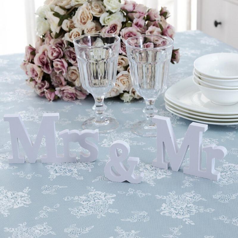 Wedding Birthday Party Decoration White Letters Mr & Mrs Wedding Creative Sign